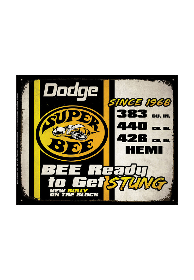 Super Bee Tin Sign